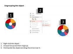 Six staged pie chart for financial analysis flat powerpoint design