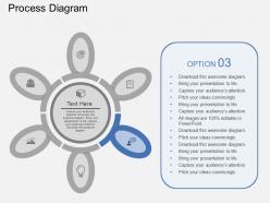 Six staged process circle diagram flat powerpoint desgin