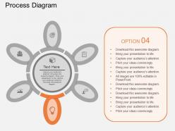 Six staged process circle diagram flat powerpoint desgin