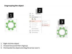 Six staged process gear diagram flat powerpoint design
