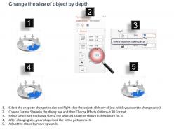 Six staged puzzle circle diagram powerpoint template slide