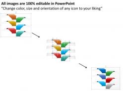 Six staged ribbon diagram for data representation powerpoint template