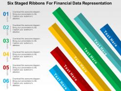 Six staged ribbons for financial data representation flat powerpoint design