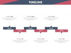 Six Staged Timeline For Business Agenda Powerpoint Slides