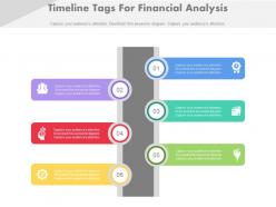 Six Staged Timeline Tags For Financial Analysis Flat Powerpoint Design