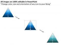 Six staged triangle with business icons flat powerpoint design