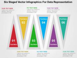 Six staged vector infographics for data representation flat powerpoint design