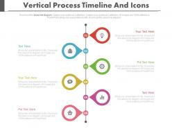 Six staged vertical process timeline and icons powerpoint slides