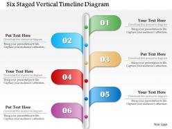 Six staged vertical timeline diagram powerpoint template