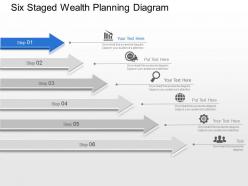 Six staged wealth planning diagram powerpoint template slide