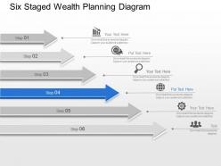 Six staged wealth planning diagram powerpoint template slide