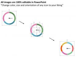 Six staged year based timeline process circle flat powerpoint design
