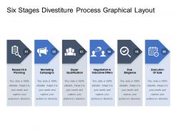 Six stages divestiture process graphical layout
