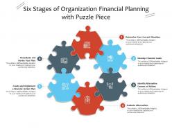 Six stages of organization financial planning with puzzle piece