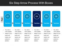 Six step arrow process with boxes