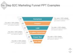 Six step b2c marketing funnel ppt examples