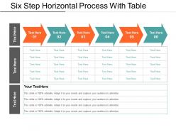 Six step horizontal process with table