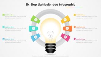 Six Step Lightbulb Idea Infographic Powerpoint Template