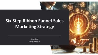 Six Step Ribbon Funnel Sales Marketing Strategy PPT Mockup AT