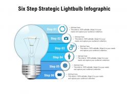 Six step strategic lightbulb infographic