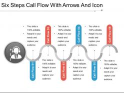 Six steps call flow with arrows and icon