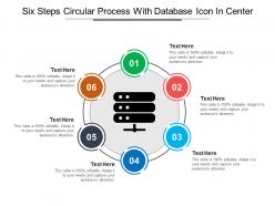 Six steps circular process with database icon in center