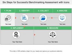 Six steps for successful benchmarking assessment with icons