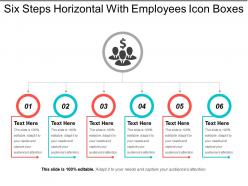 Six steps horizontal with employees icon boxes