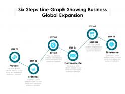 Six steps line graph showing business global expansion