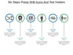 Six steps points with icons and text holders