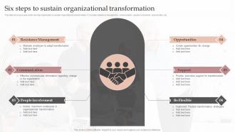 Six Steps To Sustain Organizational Transformation