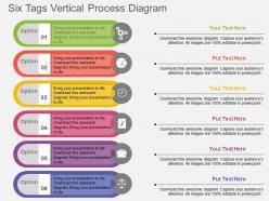 Six tags vertical process diagram flat powerpoint design