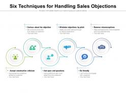 Six techniques for handling sales objections