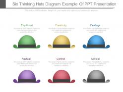 Six thinking hats diagram example of ppt presentation