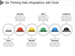 Six thinking hats info graphics with circle