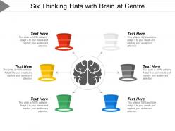 Six thinking hats with brain at centre