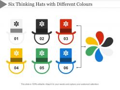 Six thinking hats with different colours