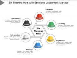 Six thinking hats with emotions judgement manage