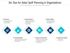 Six tips for sales spiff planning in organizations