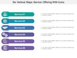 Six vertical steps service offering with icons