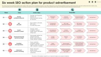 Six Week SEO Action Plan For Product Advertisement
