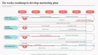 Six Weeks Roadmap To Develop Marketing Social Media Marketing To Increase Product Reach MKT SS V