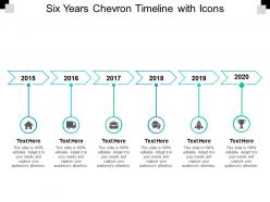 Six years chevron timeline with icons