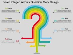 Sj seven staged arrows question mark design flat powerpoint design