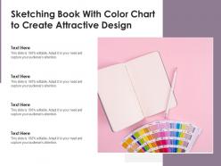 Sketching book with color chart to create attractive design
