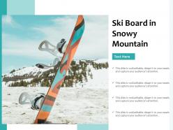 Ski Board In Snowy Mountain