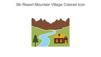 Ski Resort Mountain Village Colored Icon In Powerpoint Pptx Png And Editable Eps Format