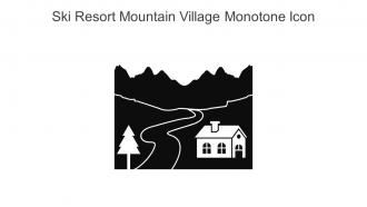 Ski Resort Mountain Village Monotone Icon In Powerpoint Pptx Png And Editable Eps Format