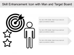 Skill enhancement icon with man and target board