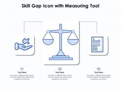 Skill gap icon with measuring tool